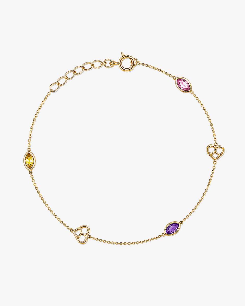 belluccigoldgallery_bracelet-double-heart دستبند طلا زنانه گالری بلوچی کد TA158 - Image 1