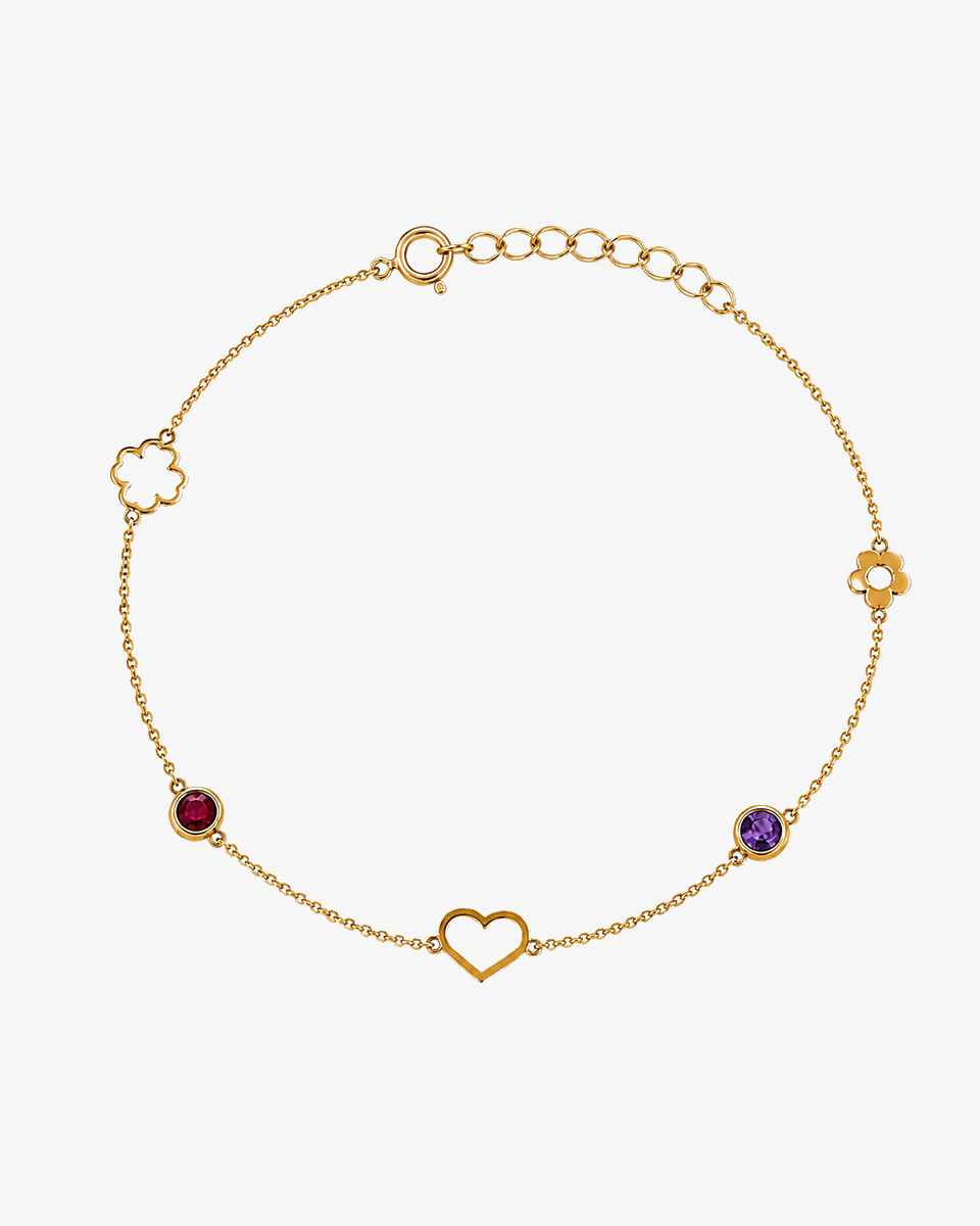 belluccigoldgallery_bracelet-heart-flower دستبند طلا زنانه گالری بلوچی کد TA153 - Image 1