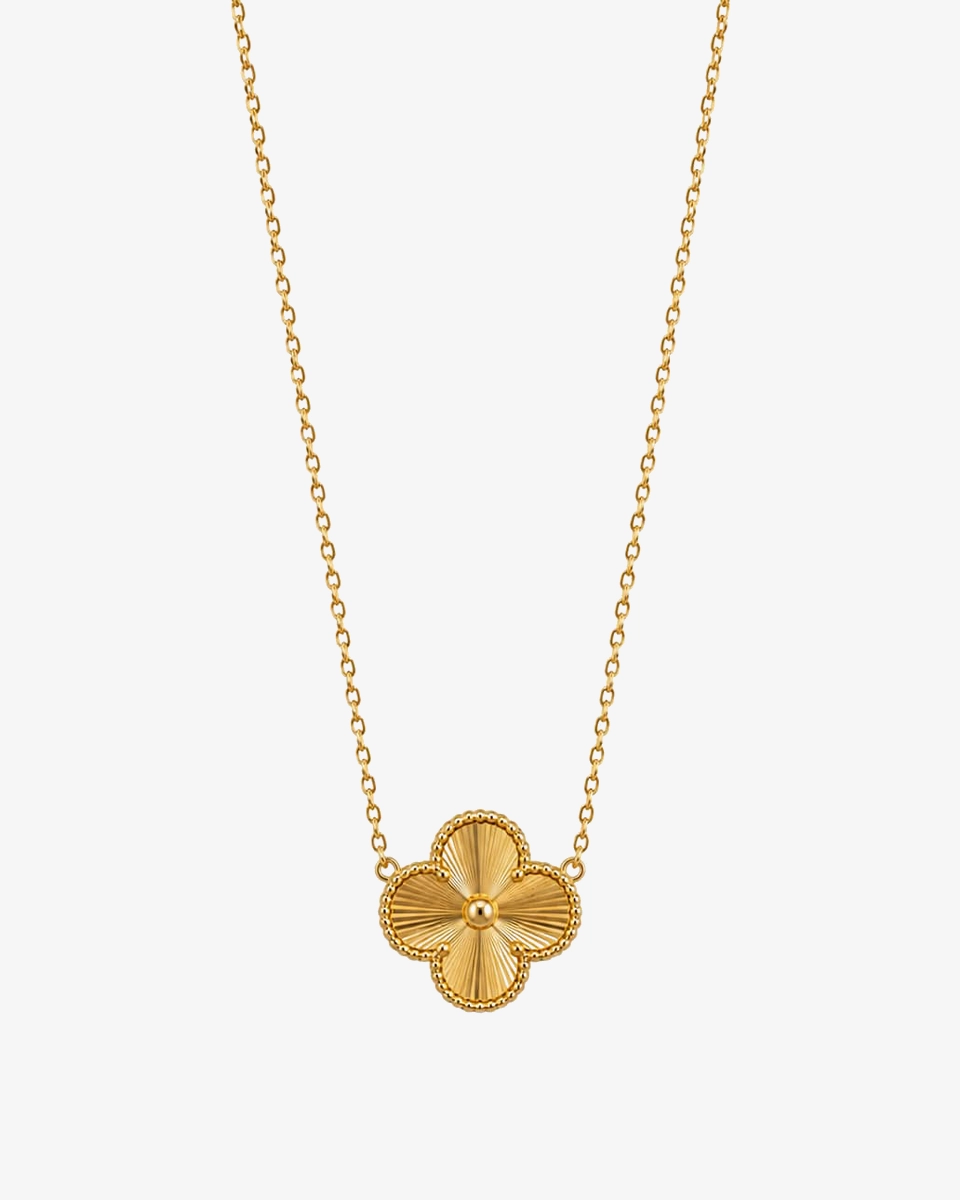 belluccigoldgallery_necklace-gold-single-clover-van-cleef گردنبند طلا زنانه ونکلیف گالری بلوچی کد TA146 - Image 1