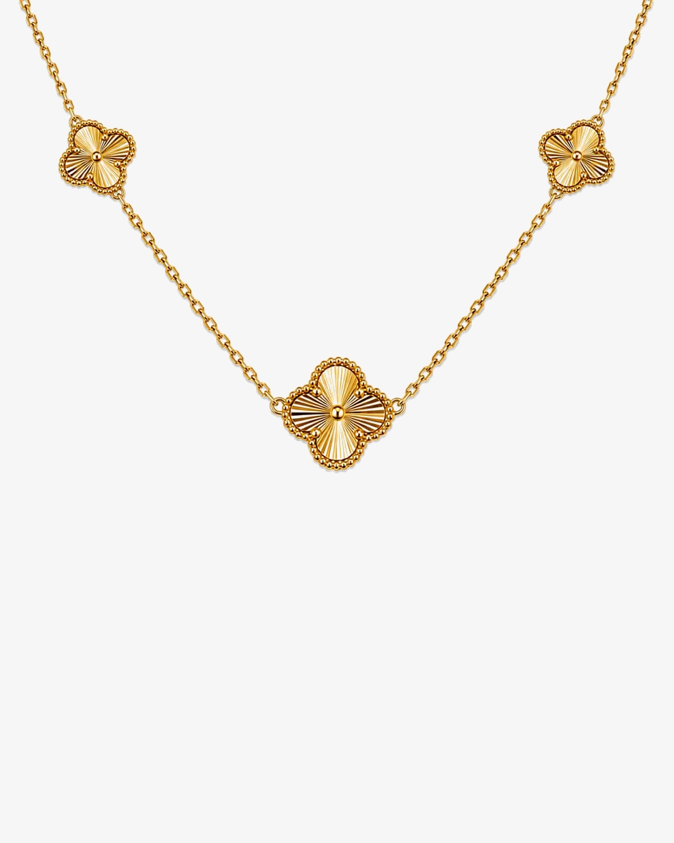 belluccigoldgallery_necklace-gold-three-clover-van-cleef گردنبند طلا زنانه ونکلیف گالری بلوچی کد TA147 - Image 1