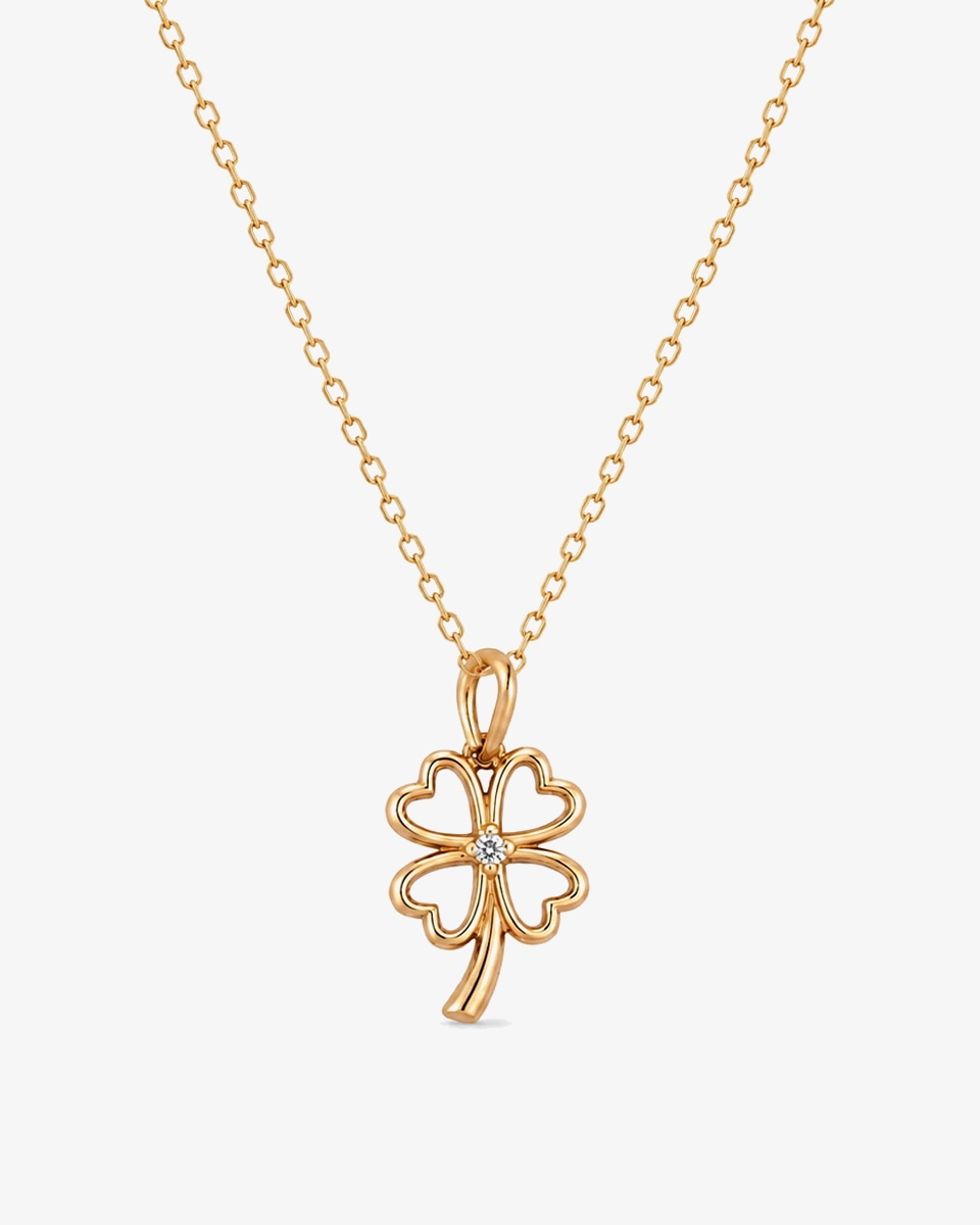belluccigoldgallery_pendant-gold-four-leaf-clover گردنبند طلا زنانه گالری بلوچی کد TA141 - Image 1