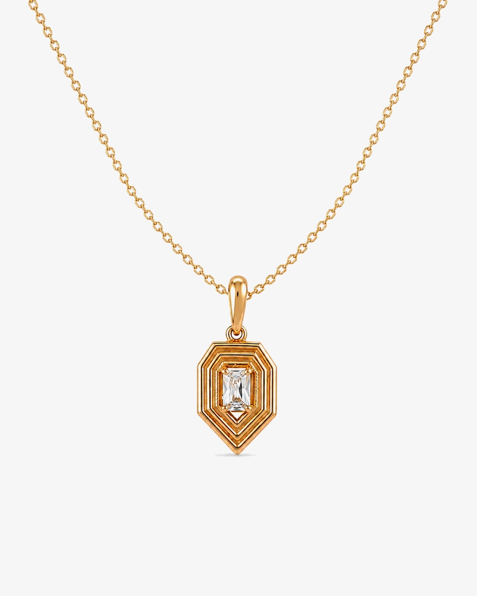 belluccigoldgallery_pendant-gold-geometric-rectangle-stone گردنبند طلا زنانه گالری بلوچی کد TA139 - Image 1