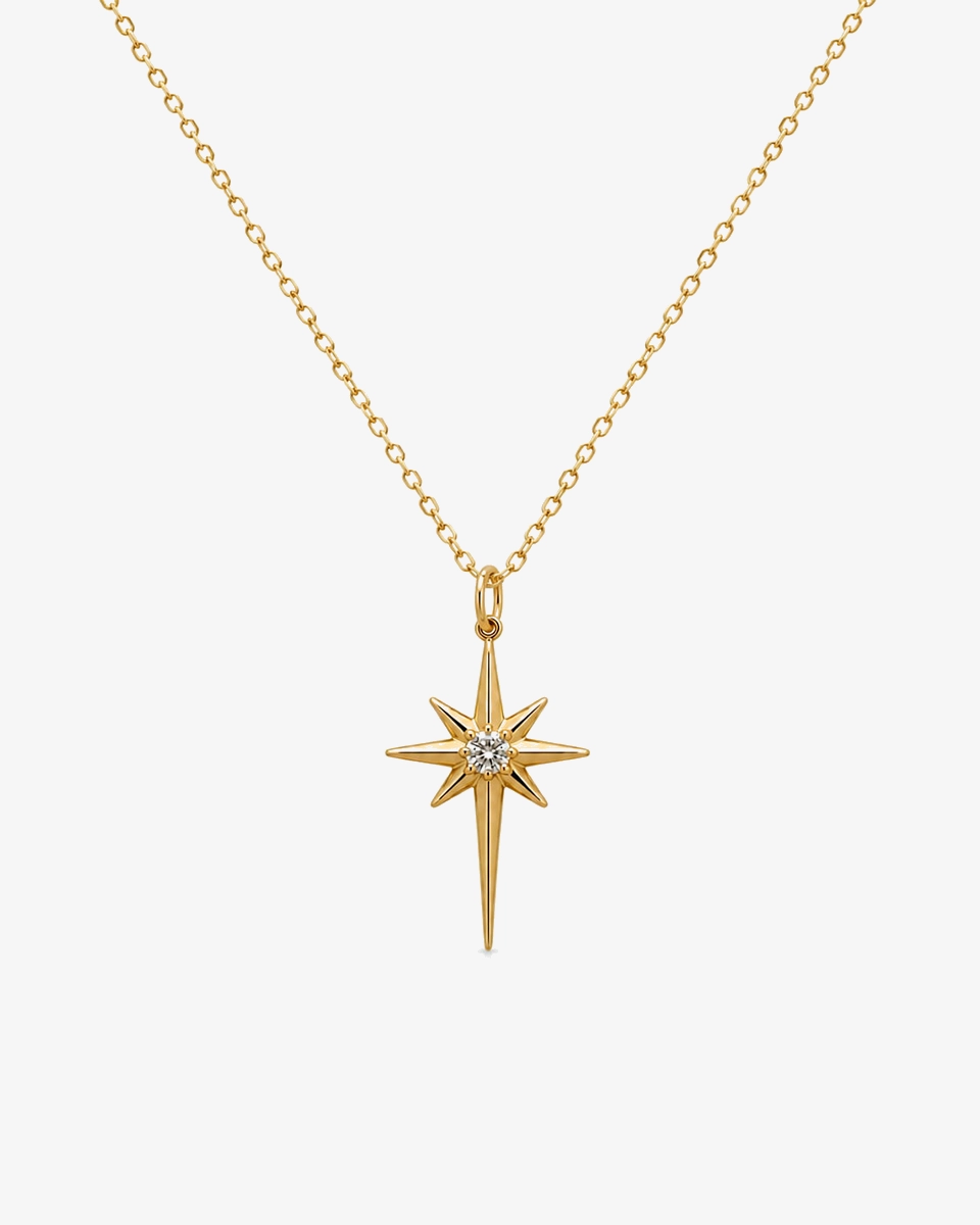 belluccigoldgallery_pendant-gold-snowflake گردنبند طلا زنانه گالری بلوچی کد TA137 - Image 1